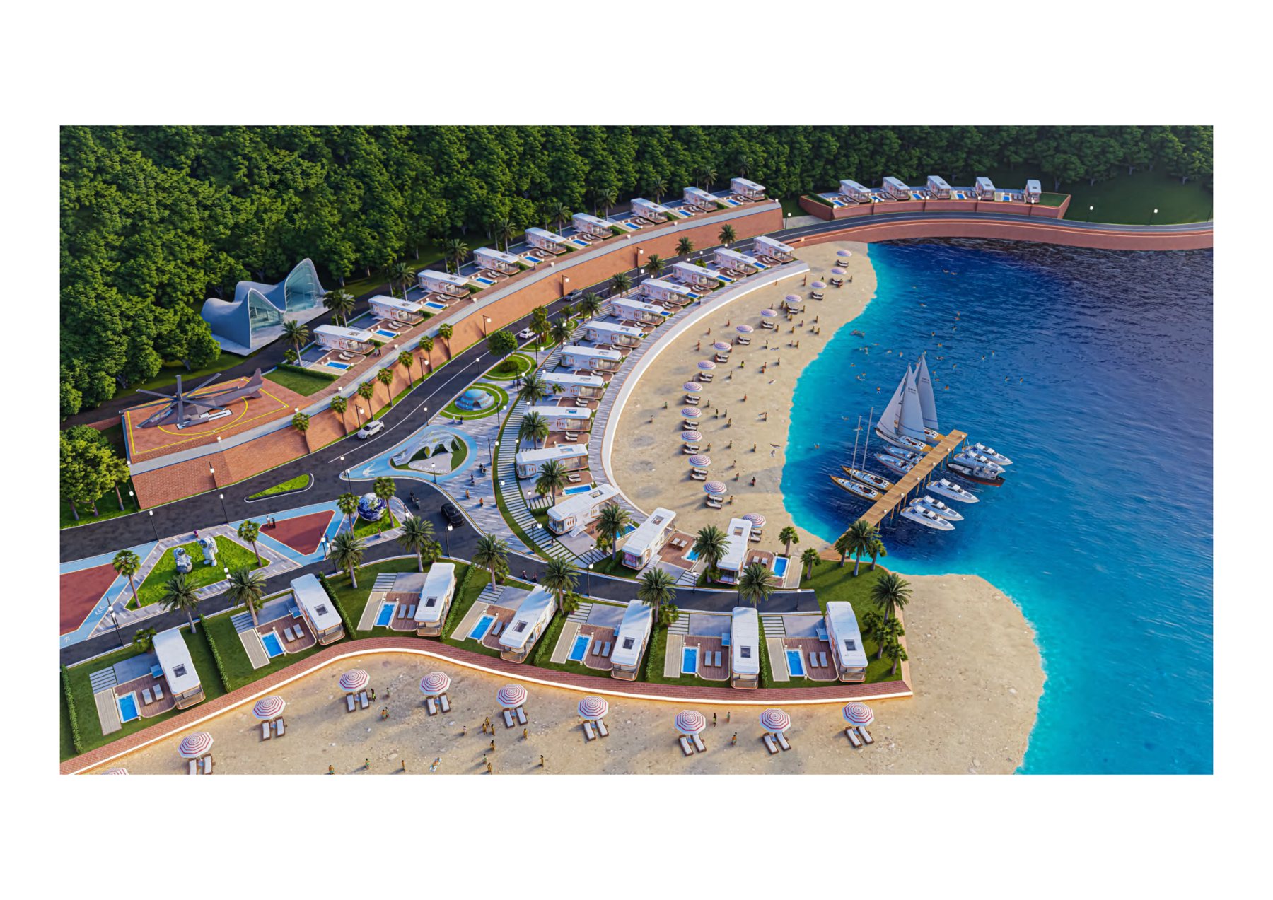 Resort de capsules en bord de mer